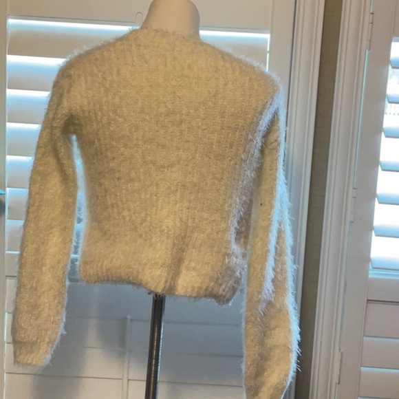 Arizona Jean Company Cream Crew Neck Sweater Plush Knit - Picture 4 of 7